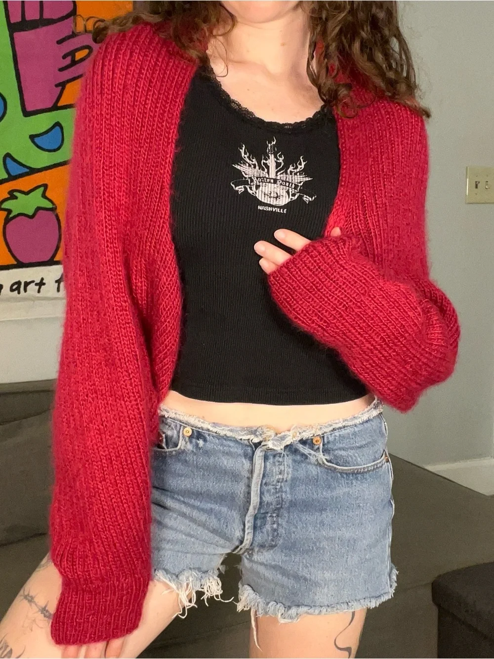 Pink Soft Knit Bolero Style Slouchy Shrug Knit Cardigan One Size